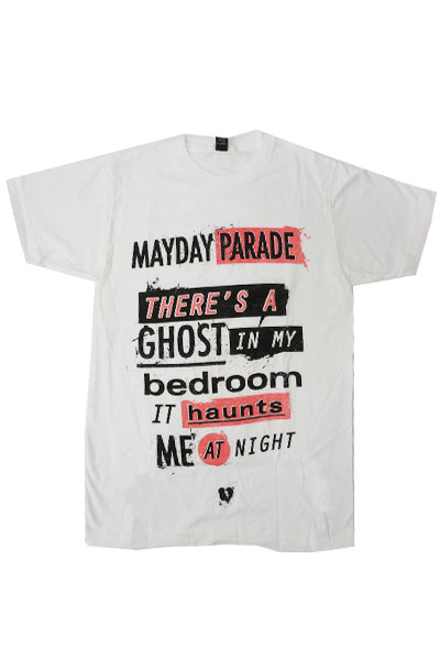 MAYDAY PARADE Ghosts Lyric White MENS T-Shirt