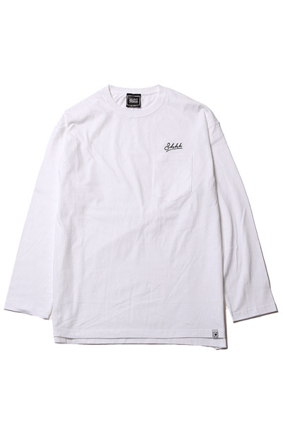 SILLENT FROM ME WHISPER -Long Sleeve w/Pocket- WHT