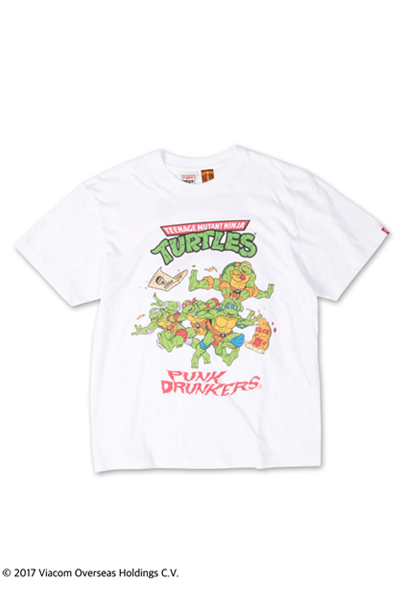PUNK DRUNKERS 【PDSxTMNT】タートルズTEE WHITE