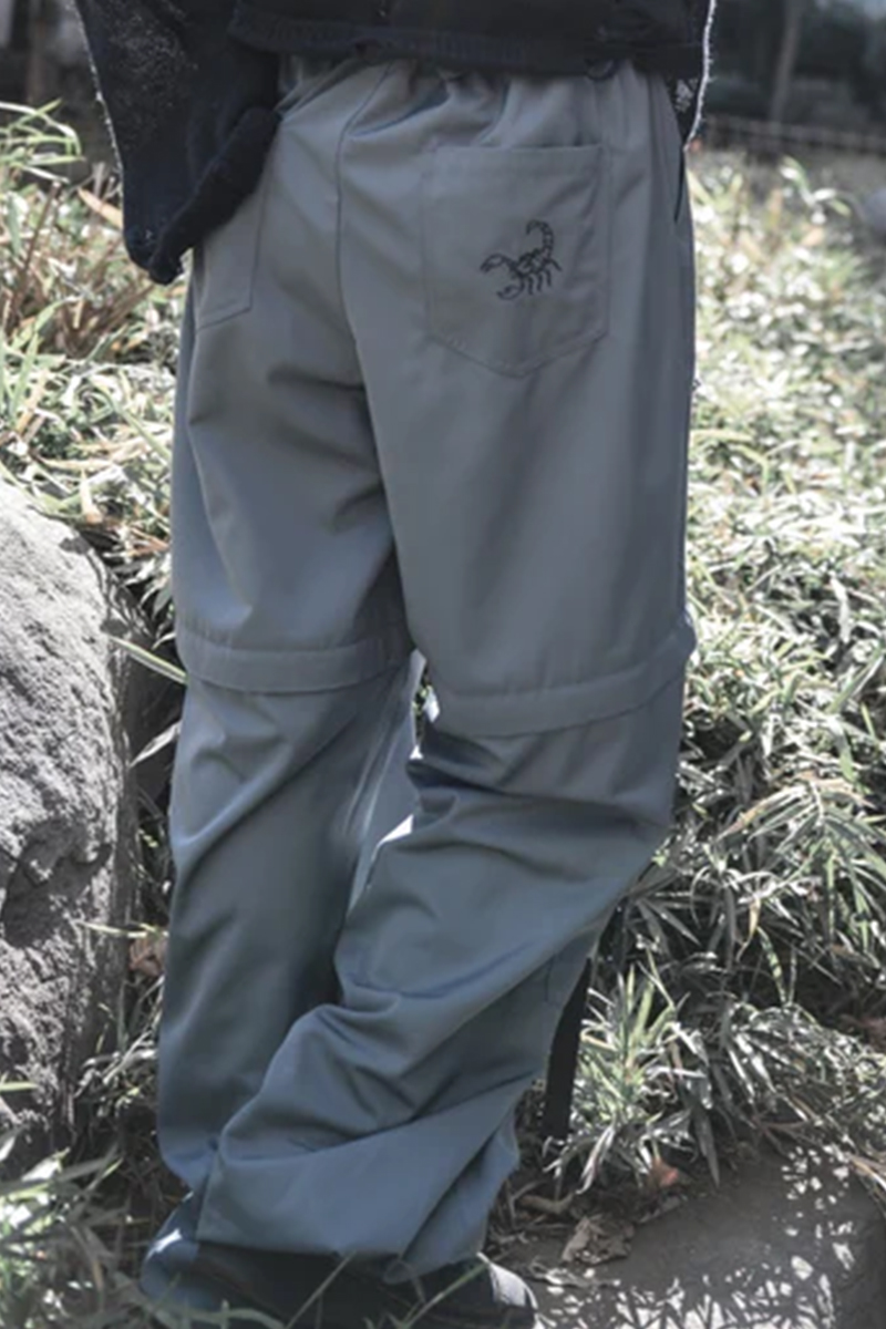 gibous (ギボス) scorpion zipper cargo trousers gray