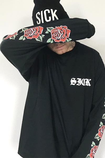 STAY SICK CLOTHING Roses Black