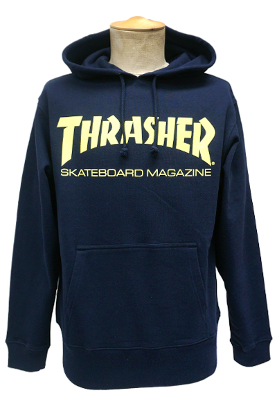 THRASHER TH8501PL MAG LOGO HOODIE NAVY/BUTTERCUP