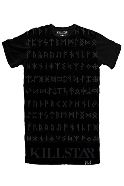 KILL STAR CLOTHING Rune X-Long T-shirt Black