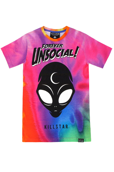 KILL STAR CLOTHING Unsocial Tie Dye T-Shirt Multi