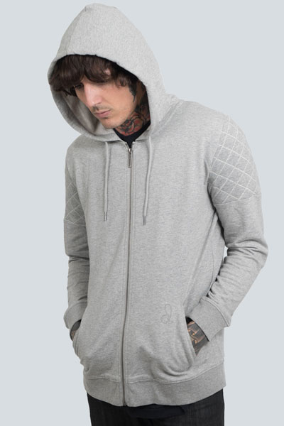 DROP DEAD CLOTHING Throw On Hoodie Gray