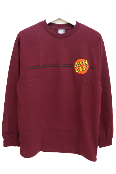 SANTA CRUZ Classic Dot  L/S T-Shirt Burgundy