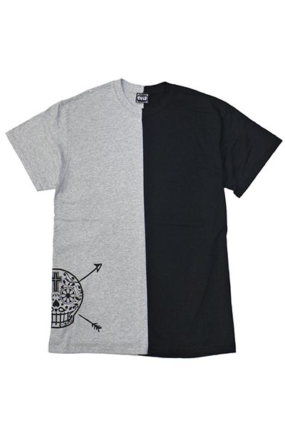 GoneR GR17CT003 Mexican Skull T-Shirts Grey × Black