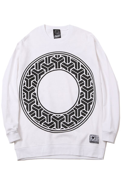 SILLENT FROM ME CREST-Crew Sweat- WHITE