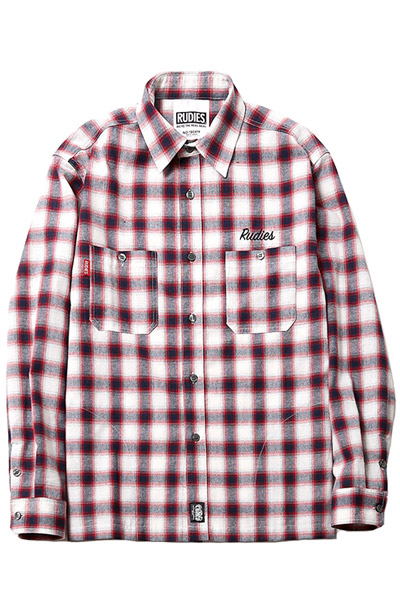 RUDIE'S SCRIPT CHECK SHIRTS RED