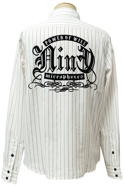 NineMicrophones STRIPE SHIRT L/S-Power Of Will-WHT