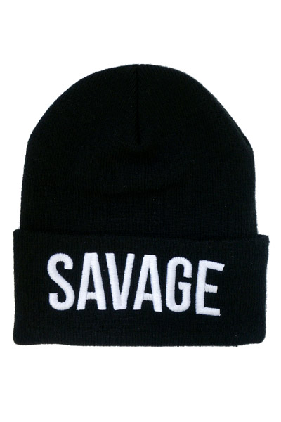 STAY SICK CLOTHING Savage Black Winter Beanie