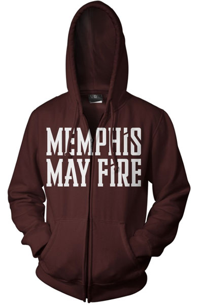 MEMPHIS MAY FIRE Logo Maroon - Zip Up
