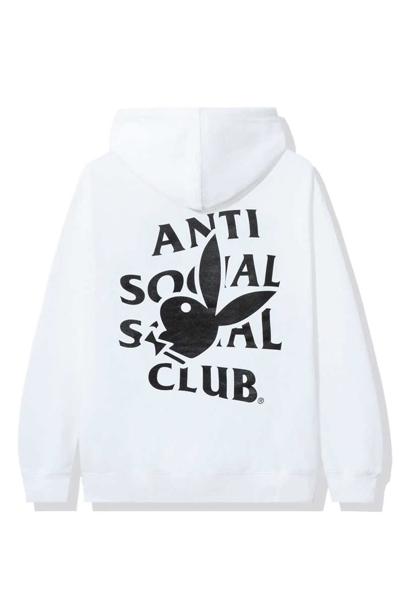 Anti Social Social Club Playboy x ASSC Bunny Logo White Hoodie