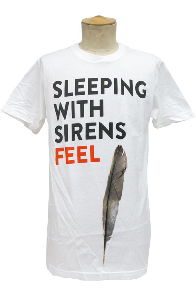 SLEEPING WITH SIRENS Detailed Feather Whit T-Shirt