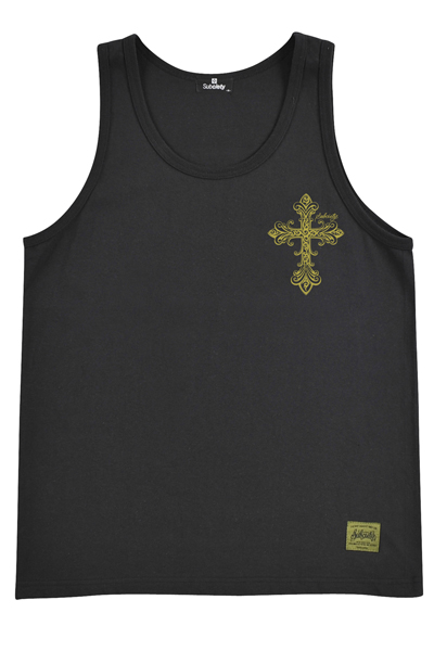 Subciety TANK TOP -TRIBE CROSS-　BLACK/GOLD