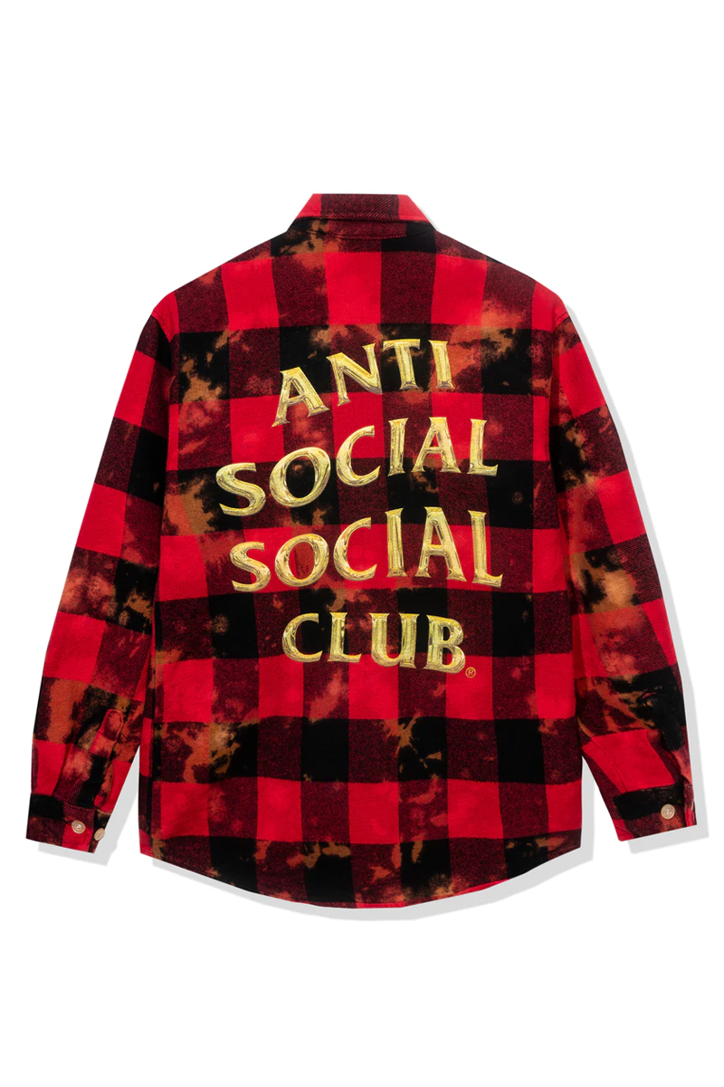 Anti Social Social Club Chromey Red Tie Dye Flannel