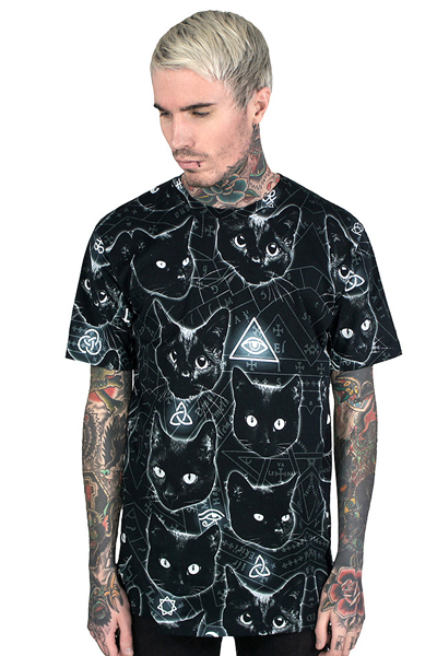KILL STAR CLOTHING CATS T-SHIRT [MULTI]
