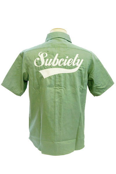 Subciety (サブサエティ) EMBROIDERY SHIRT S/S-GLORIOUS- OD