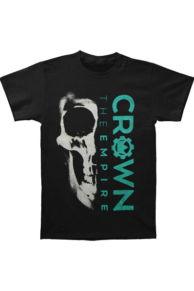 CROWN THE EMPIRE Half Skull Black - T-Shirt
