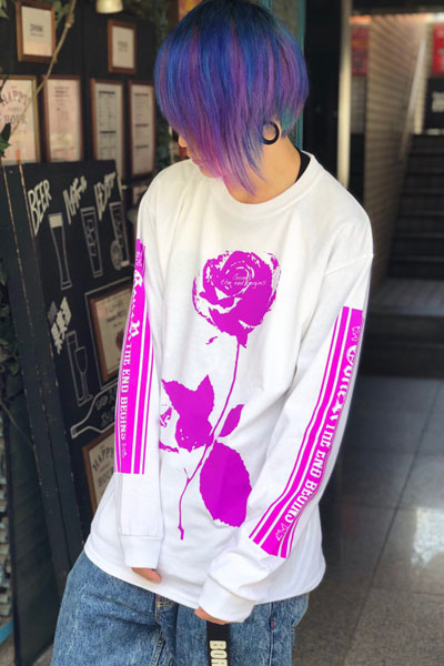 【ゲキクロ限定】GoneR (ゴナー) Rose Logo L/S T-Shirts White/Purple