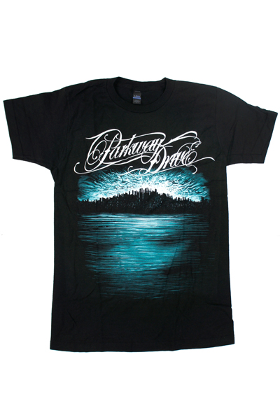 PARKWAY DRIVE Deep Blue Skyline T-Shirt BLACK