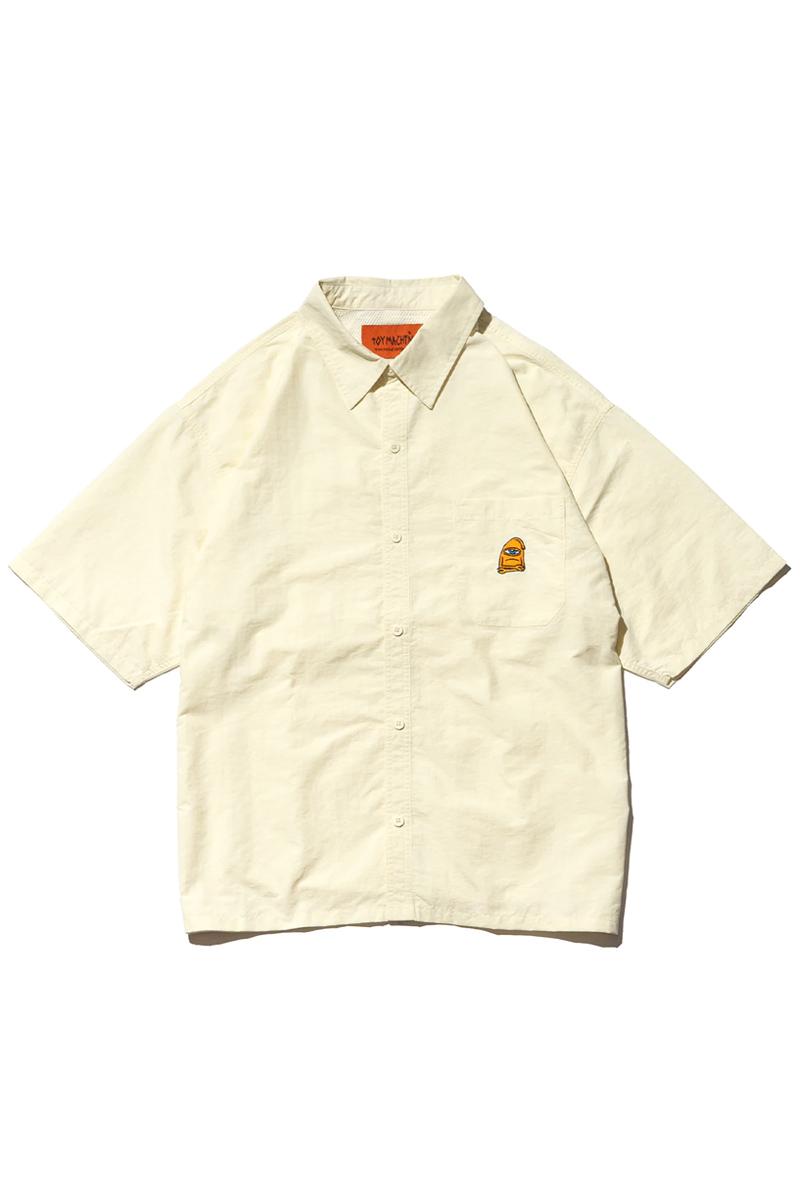 TOY MACHINE (トイマシーン) SECT WAX EMBROIDERY BIG SHIRTS - OFF WHITE