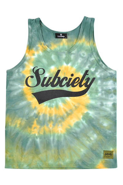 Subciety TIE DYE TANK TOP -GLORIOUS-GREEN
