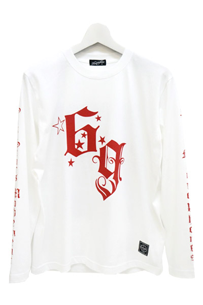 NineMicrophones K PHOTO TEE L/S WHITE-RED