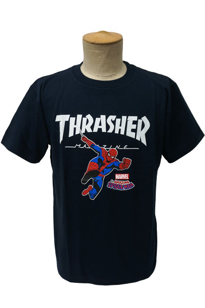 THRASHER Marvel SPIDERMAN MAG LOGO NVY