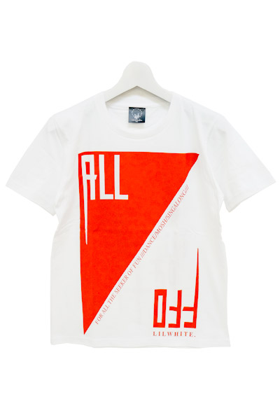 ALL OFF×LILWHITE.  SEEKER T-shirt White×Red
