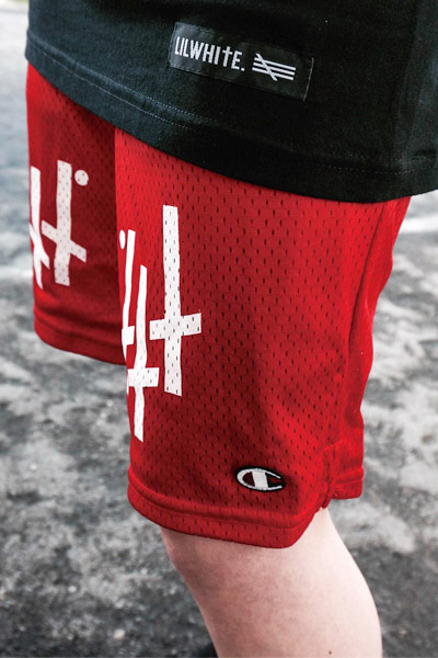 LILWHITE. (リルホワイト) CROSS MESH Shorts RED
