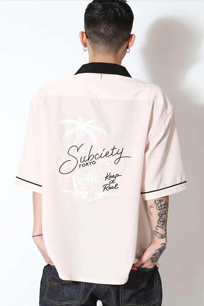 Subciety BOWLING SHIRTS-Beach- PINK