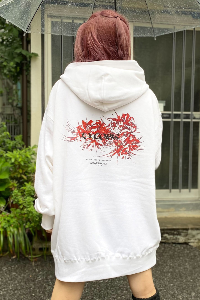 アマツカミ 彼岸花／Lycoris radiata Hoodie WHITE