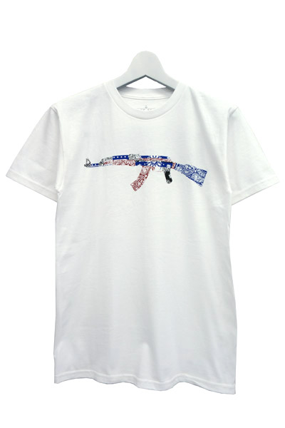 BLACK SCALE BANDED AUTOMATIC T-SHIRT WHT