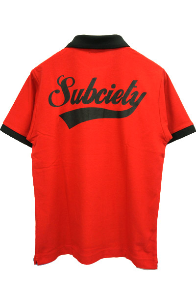 Subciety(サブサエティ) BI-COLOR POLO SHIRT-GLORIOUS- RED
