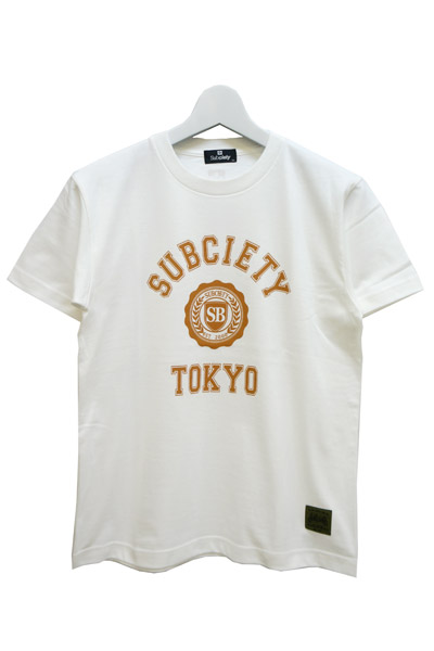 Subciety COLLEGE S/S WHITE/MUSTARD