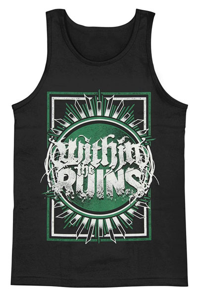 WITHIN THE RUINS Green Crest Black Tank Top