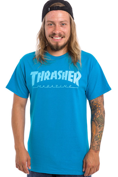 THRASHER MAGZINE LOGO T-SHRT BLUE