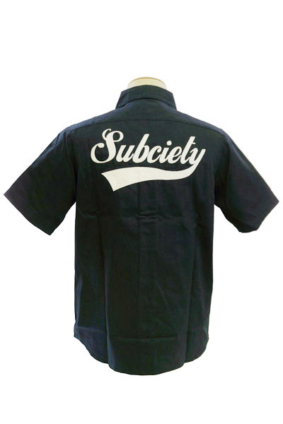 Subciety (サブサエティ) EMBROIDERY SHIRT S/S-GLORIOUS- BLACK