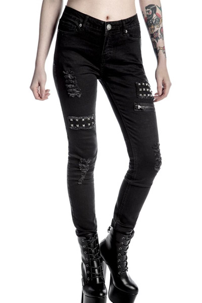 KILL STAR CLOTHING(キルスター・クロージング) Lithium Ripped N' Skinny Jeans