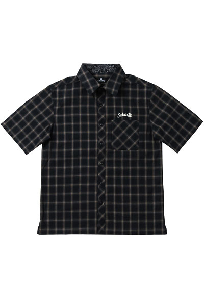 Subciety CHECK SHIRT S/S-Conductor- BLACK