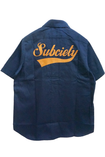 Subciety EMBROIDERY SHIRT S/S-GLORIOUS- NAVY