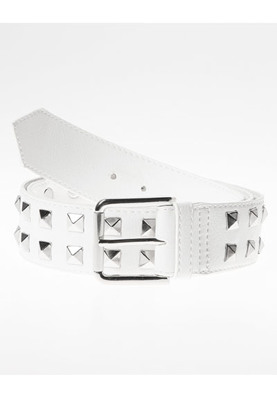 DISTURBIA CLOTHING Studded Belt (White)