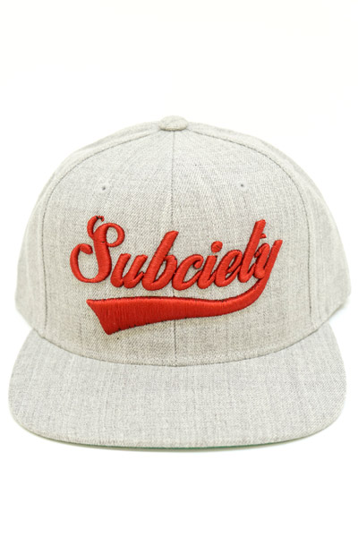 Subciety (サブサエティ) SNAP BACK CAP -GLORIOUS- GRAY-RED