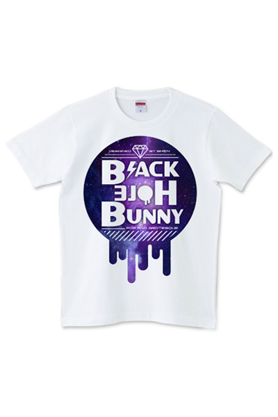 BLACK HOLE BUNNY Tシャツ Galaxy Logo WHITE