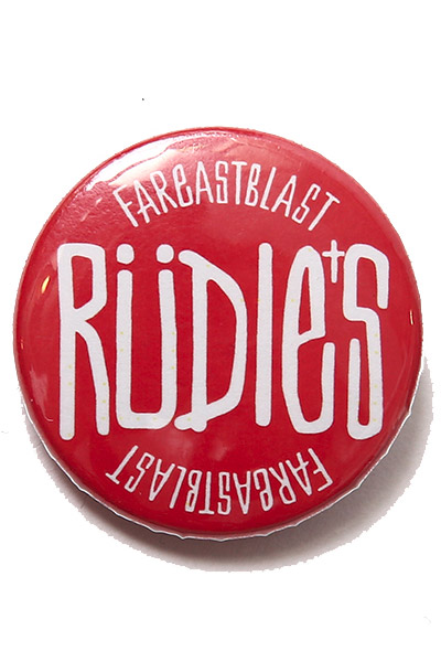 RUDIE'S CAN BADGE DRAWING RED