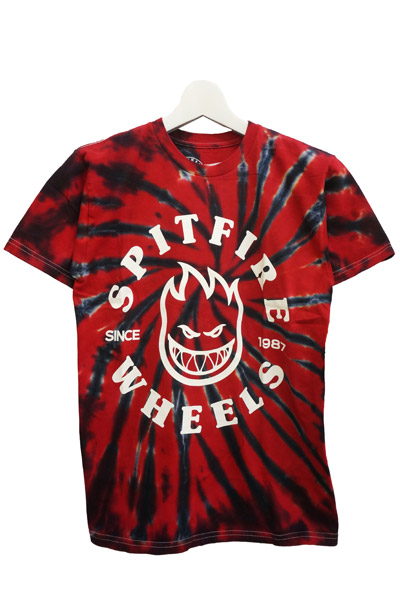 SPITFIRE Bighead Premium T-Shirt - Red & Black Web Tie Dye