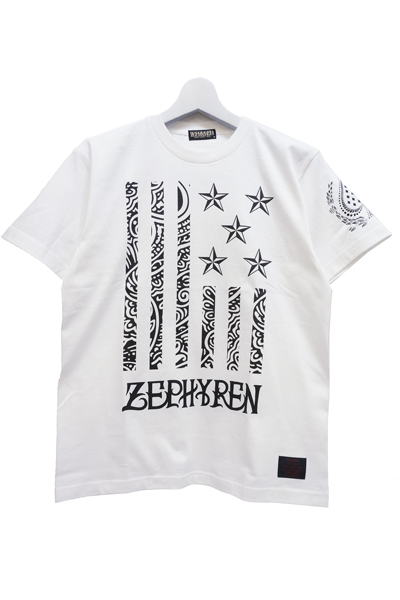 Zephyren (ゼファレン) S/S TEE　-REBEL FLAG- WHITE
