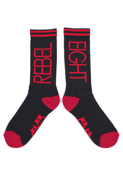 REBEL8 FLIP BLACK/RED SOCKS