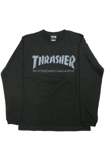 THRASHER MAG LOGO L/S T-SHIRT BLK/CHA
